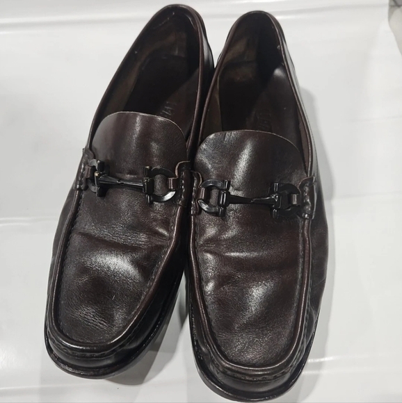 Salvatore Ferragamo Men's Brwon Moccasin Gancini Buckle Loafers Size 11 D US - Picture 9 of 14
